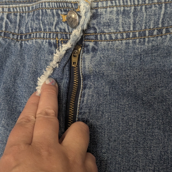 Lauren Ralph Lauren Patchwork Denim Maxi Skirt 20W Plus Size Y2K Vintage - Picture 7 of 16